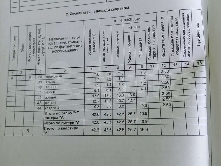 2-к. квартира, 42,6 м², 1/2 эт.
