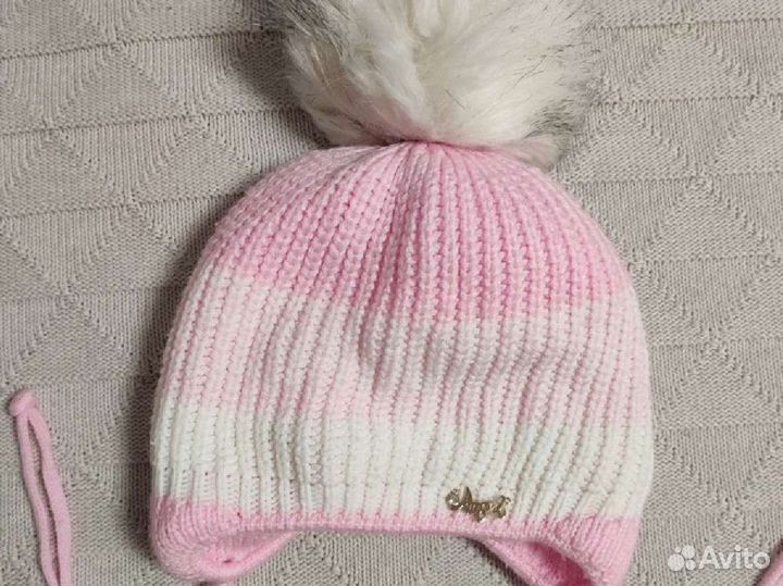 Детская шапка на девочки осень/зима 3шт