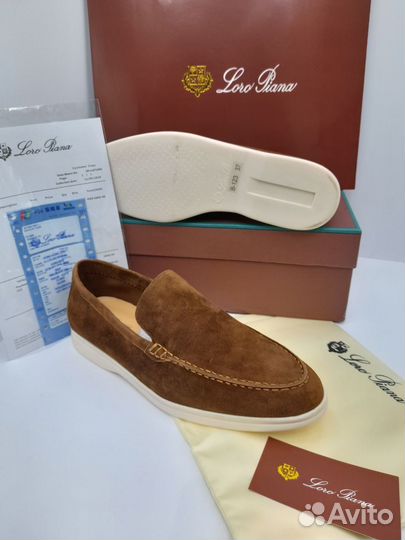 Лоферы Loro Piana женские рыжие замшевые песочные