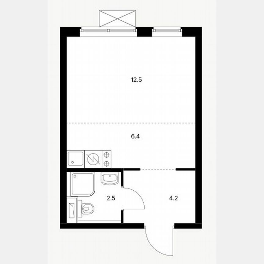 Квартира-студия, 25,6 м², 27/38 эт.