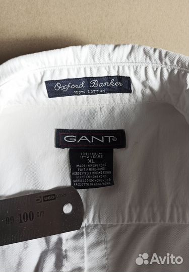 Рубашка Gant белая 146/152 11-12 лет xl детская