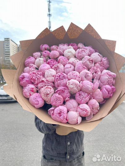 Пионы розовые букет