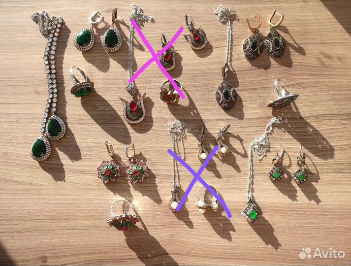 Ювелирные украшения из серебра, наборы. Турция