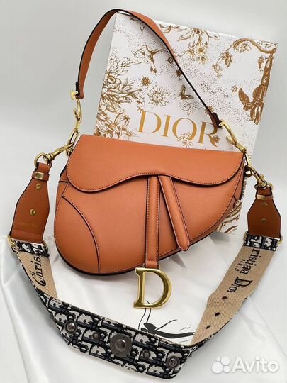 Сумка женская dior saddle натуральная кожа