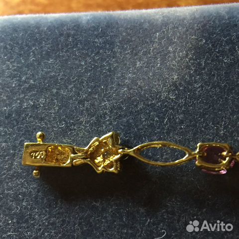 Браслет золотой 750 пр. с сапфирами и бриллиантами