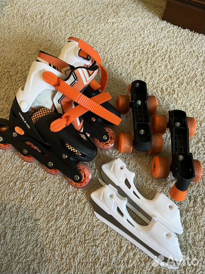 Коньки роликовые/квадро/зимние