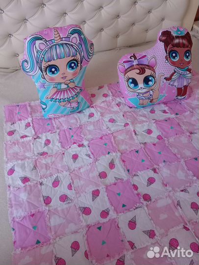 Одеяло+2 подушки. Постельный комплект для девочки