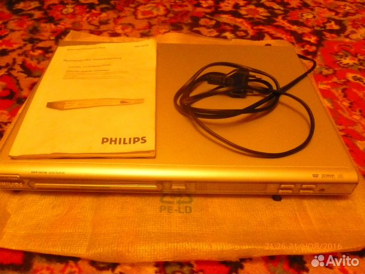 Проигрыватель DVD CD дисков Филипс
