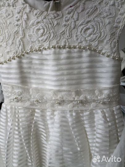 Платье для девочки на выпускной 122 128 белое