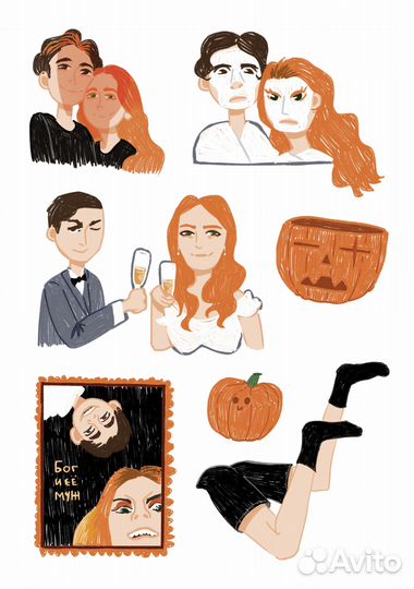 Портретные стикеры на заказ