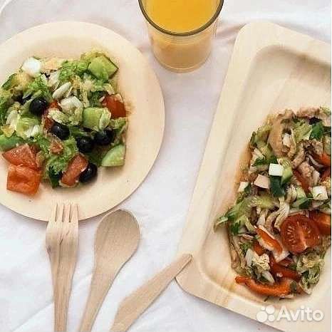 Одноразовая посуда экопосуда деревянная