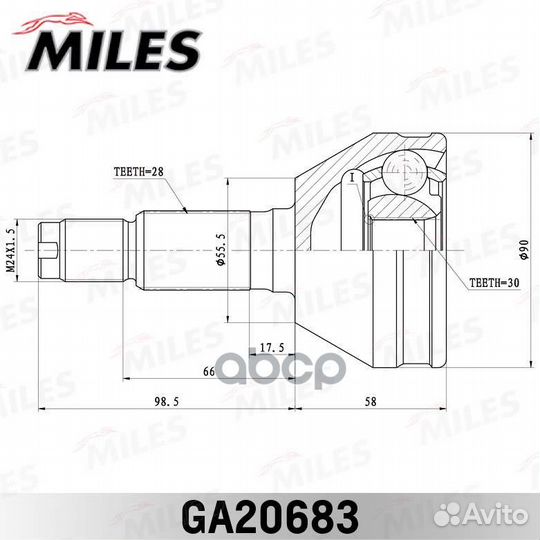 Шрус chery fora 06-нар. ga20683 Miles