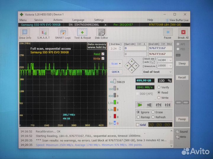 SSD 500 Гб М.2 Samsung 970 Evo Plus, отл. сост