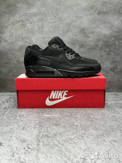 Кроссовки Nike Air Max 90 черные арт:350