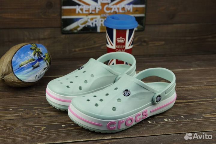 Сабо Crocs Голубые