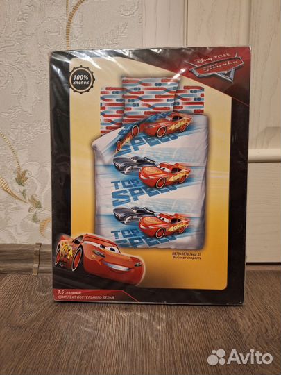 Постельное бельё 1,5 сп Тачки (новое)