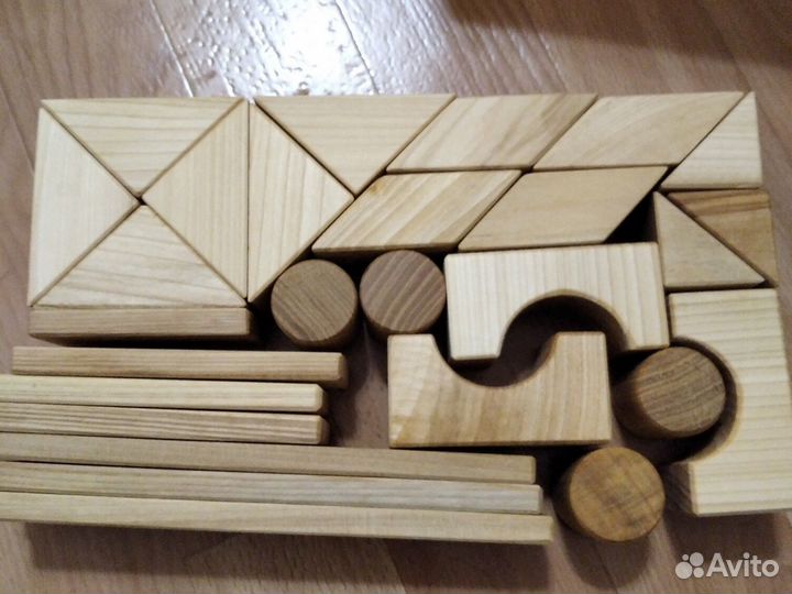 Деревянные кубики конструктор набор 55 элементов