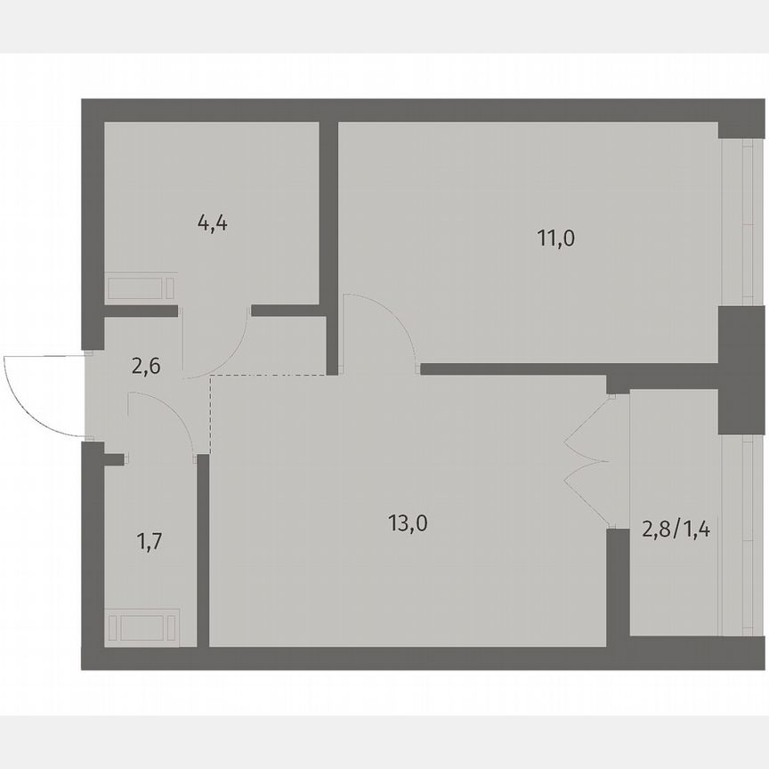 1-к. квартира, 34,2 м², 7/12 эт.