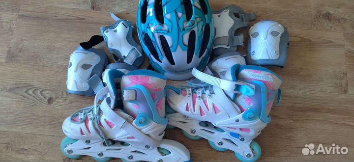 Роликовые коньки детские с защитой