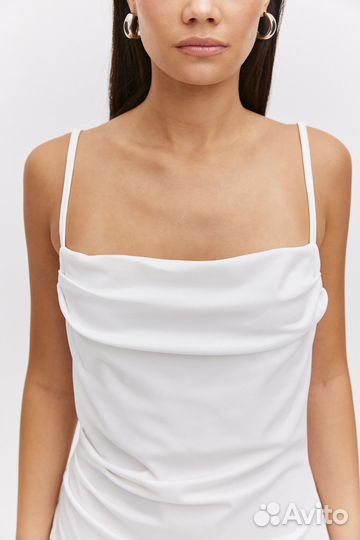 Белое платье на лямках (M)