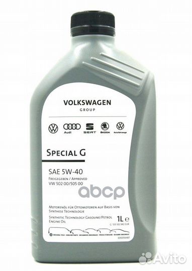 5W-40 Special G API SN, VW 502.00VW 505.00, 1Р