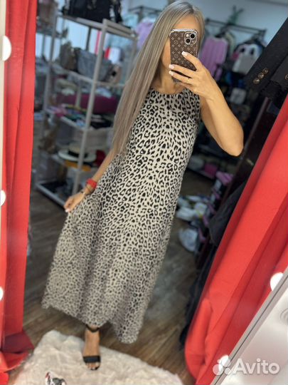 Платье леопард