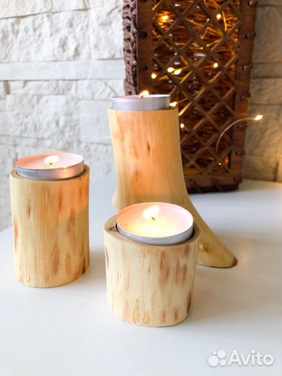 Подсвечник деревянный