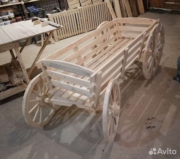 Телега деревянная декоративная