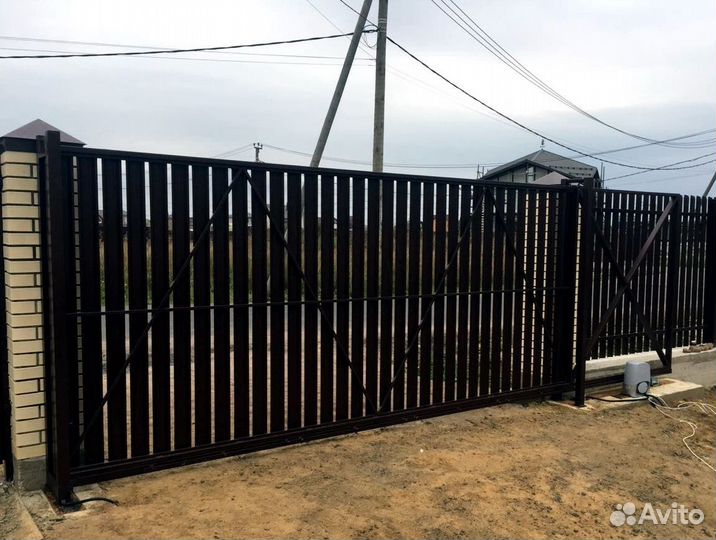 Откатные ворота с монтажом