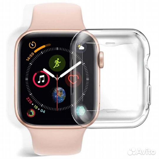 Кейс для Apple Watch 44мм, прозрачный