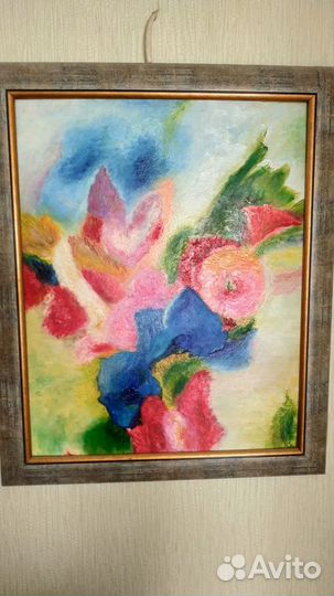 Картина Цветы абстракция холст масло 49х59
