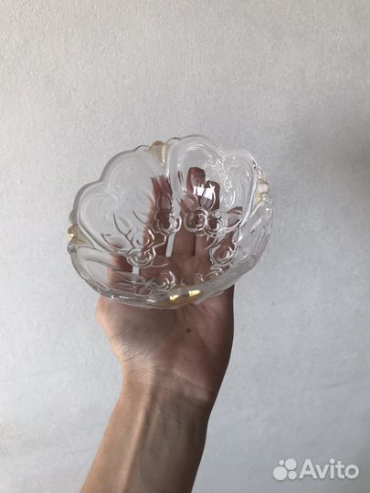 Ваза салатник 3шт стеклянный golden romance