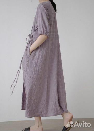 Лавандовое платье кимоно