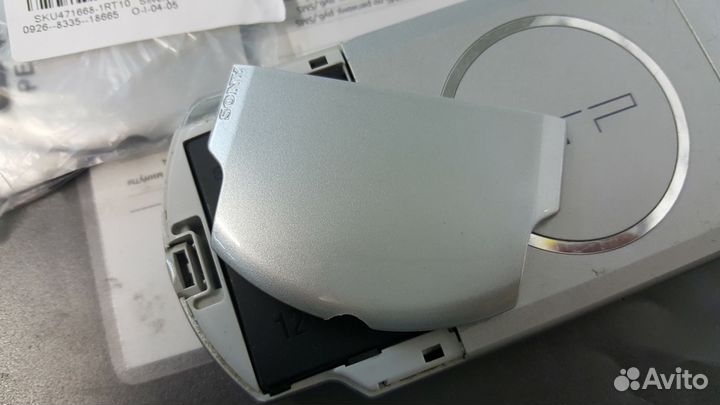 Крышка акб серебро, псп 2000, 3000, 2008, 3008 PSP