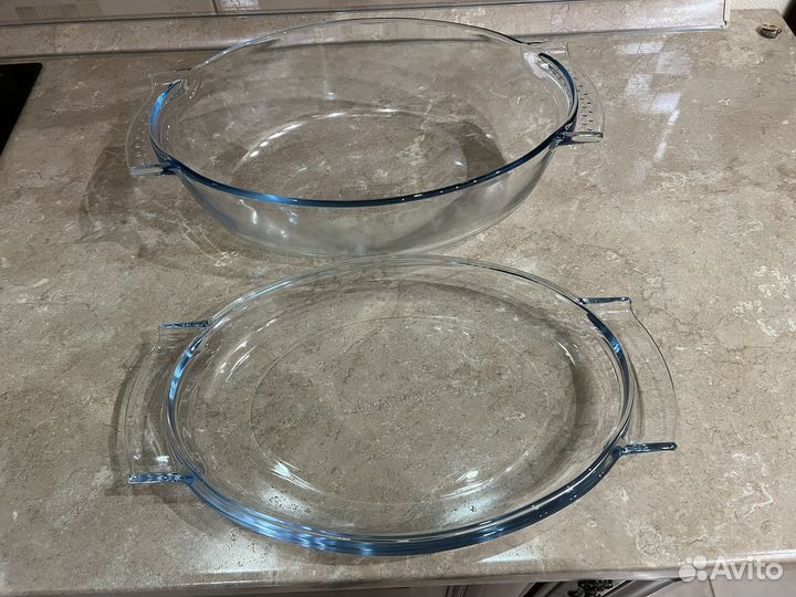 Утятница, блюдо стеклянное овальное (Франция)