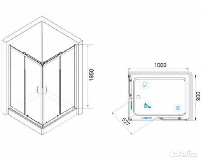 Душевой уголок RGW Passage PA-146B 100x90