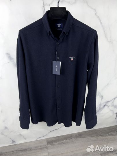 Синяя рубашка Gant