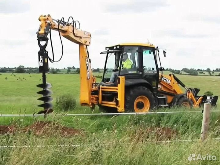 Экскаватор погрузчик JCB. Ямобур. Аренда