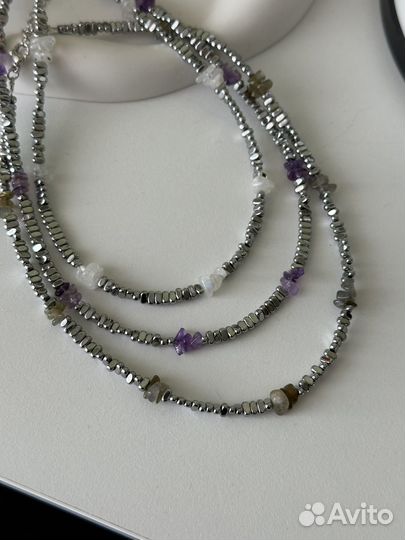 Украшения из гематита: чокер, кольцо, серьги