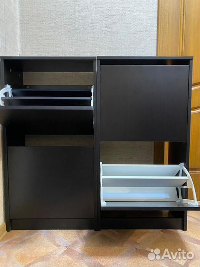 Обувница Икеа Бисса Bissa, тумба для обуви. чёрный