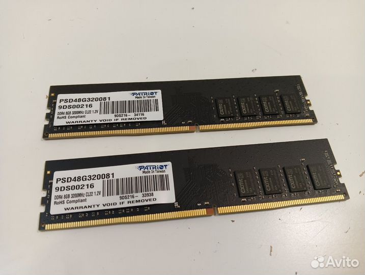 Оперативная память Patriot DDR4 16GB 3200mhz