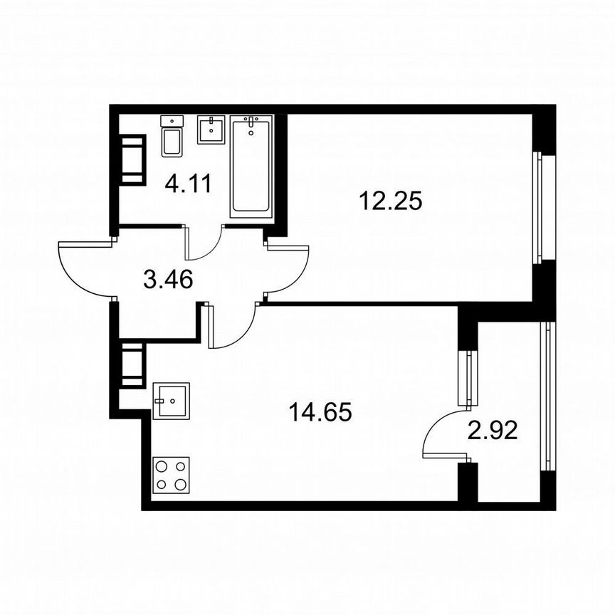 1-к. квартира, 35,9 м², 2/9 эт.