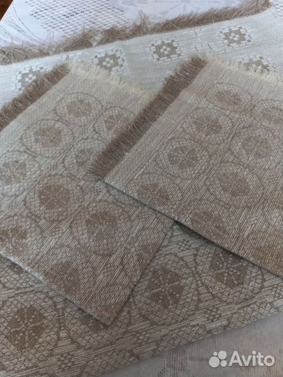 Скатерть дорожка льняная СССР с салфетками