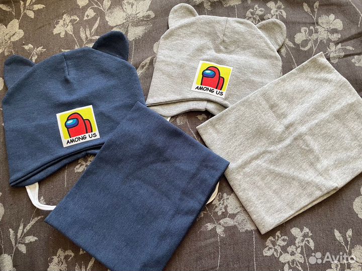 Детские шапочки с шарфом