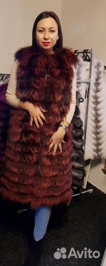 Жилетка чернобурка/жилетка натуральный мех/новая
