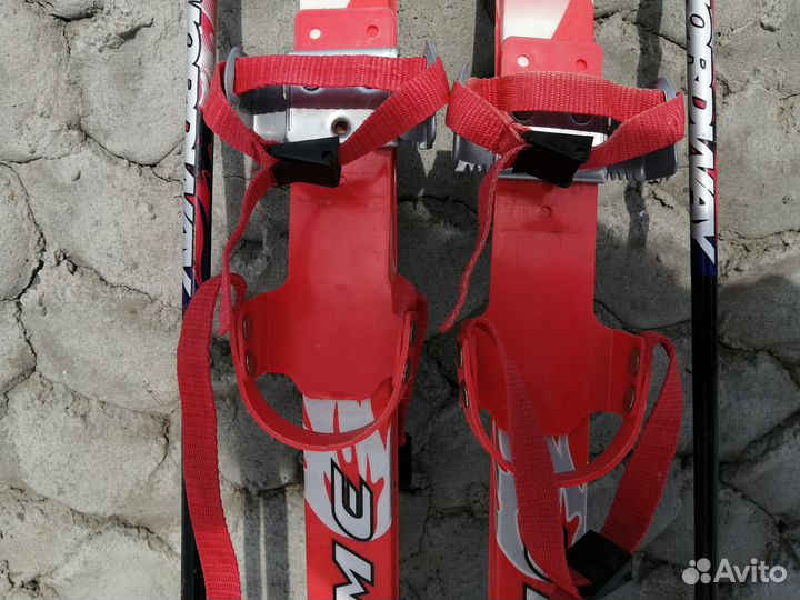 Лыжи детские 110 см +палки