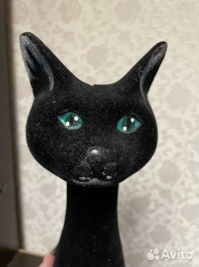 Кошка копилка черная б/у 33 см