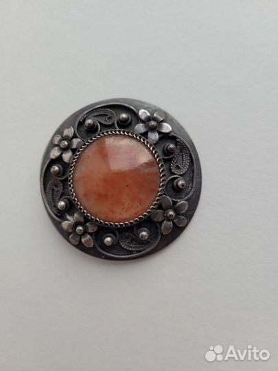 Винтажная брошь серебро