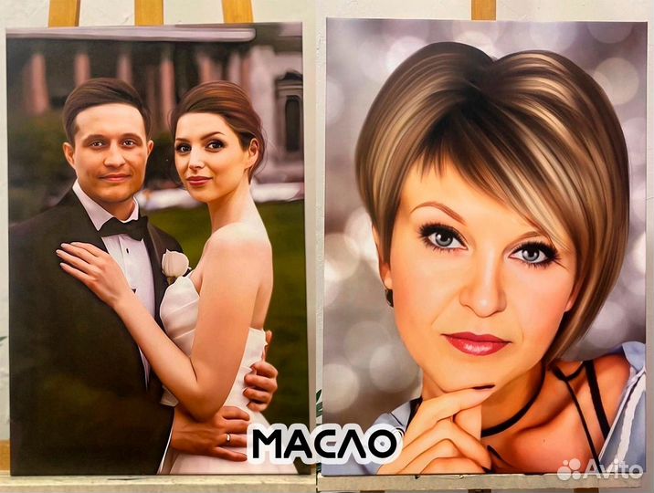 Портрет на холсте по фото на заказ