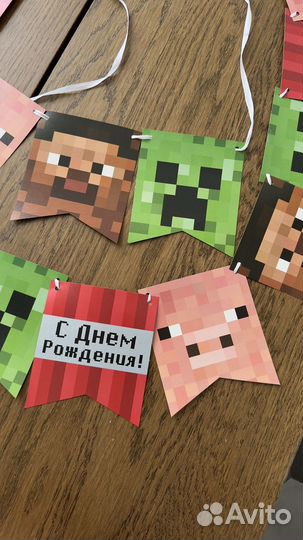 Растяжка с днем рождения майнкрафт